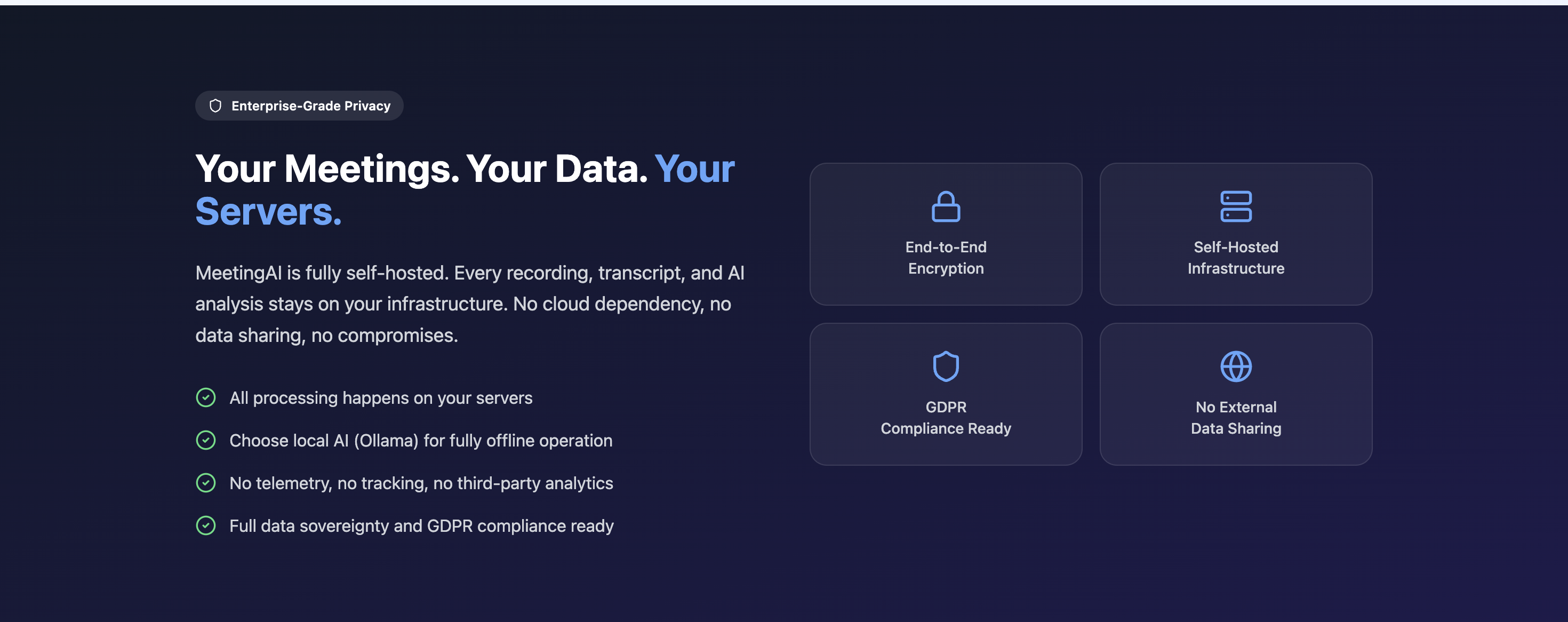 MeetingAI - Enterprise Privacy