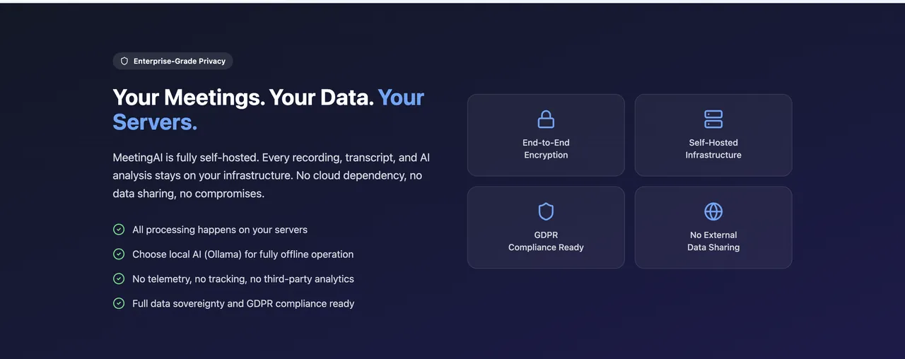MeetingAI - Enterprise Privacy
